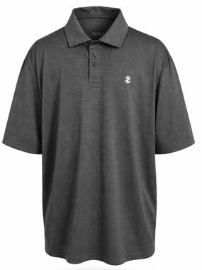 Izod Golf Polo Shirt Size XL Black/Gray/Charcoal Stripe Performance Short Sleeve